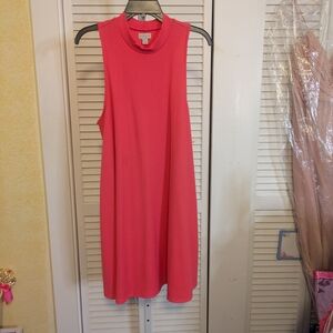 Belle Sky Sleeveless Pink/Coral Ribbed Dress